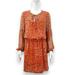 Michael Kors Dresses | Michael Kors Orange Multicolor Keyhole Neck Blouson Dress Size Medium | Color: Orange/Tan | Size: M