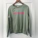 Columbia Tops | Columbia Pfg Womens Spellout Sweatshirt Large Green Cotton Pullover | Color: Green/Pink | Size: L