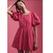 Anthropologie Pants & Jumpsuits | By Anthropologie Puff-Sleeve Romper Dress Cotton Poplin Pink Resort L-14 | Color: Pink | Size: L