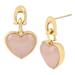 Coach Jewelry | Coach Semi-Precious Rose Quartz Heart Drop Gold-Tone Signature C Link Earrings | Color: Gold/Pink | Size: Os