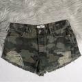 Free People Shorts | Free People We The People Camo Distressed Shorts | Color: Green | Size: 30