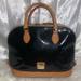 Dooney & Bourke Bags | Dooney & Bourke Black Patent Leather Zip Zip Satchel Guc | Color: Black/Tan | Size: Os