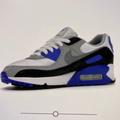 Nike Shoes | Nike Air Max 90 Sneakers Women Size 5.5 | Color: Blue/Gray | Size: 5.5