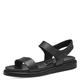 MARCO TOZZI Damen Sandalen flach aus Leder mit Klettverschluss, Schwarz (Black), 38