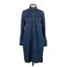 Gap Casual Dress - Shirtdress Collared Long sleeves: Blue Print Dresses - Women's Size Small