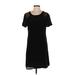 Madewell Casual Dress - Shift Scoop Neck Short sleeves: Black Solid Dresses - Women's Size 0