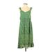 Jessica Simpson Casual Dress - Midi: Green Floral Dresses - Women's Size Small