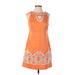 Lilly Pulitzer Cocktail Dress - A-Line Keyhole Sleeveless: Orange Paisley Dresses - Women's Size 4 - Paisley Wash