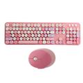 Keyboard Mouse Set Keyboard & Mouse Combos 2.4GHz Wireless Keyboard 104 Key Ergonomic Computer Keyboard Plug and Play Office Desktop Cute Keyboard for Computer (Pink Theme)