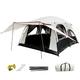 Family Outdoor Camping Tent Large Bell Tents with Awning Canopy, Big Family Tent for Outdoor, Picnic, Camping, Family (Black 360 * 240 * 185cm)