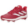 adidas Men's Adizero Afterburner 9 Cleats Sneaker, Team Power Red/White/Vivid Red, 8