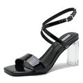 Women's Chunky High Heel Sandal Strappy Open Toe Ankle Strap Slingback Dress Shoes for Women, Black, 10.5