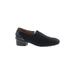 Donald J Pliner Flats: Loafers Chunky Heel Classic Black Solid Shoes - Women's Size 9 1/2 - Almond Toe