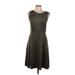 Philosophy Republic Clothing Casual Dress - A-Line Crew Neck Sleeveless: Gray Solid Dresses - Women's Size 6