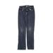 The Children's Place Jeans - Adjustable Straight Leg Trashed: Blue Bottoms - Kids Girl's Size 12 - Dark Wash