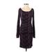 Tracy Reese Casual Dress - Sheath Boatneck Long sleeves: Purple Dresses - Women's Size P