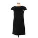 Banana Republic Casual Dress - Shift Crew Neck Short sleeves: Black Solid Dresses - Women's Size 2