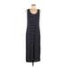 C&C California Casual Dress - Midi Scoop Neck Sleeveless: Blue Stripes Dresses - Women's Size Medium