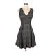 Everly Casual Dress - A-Line V-Neck Sleeveless: Gray Dresses - Women's Size X-Small