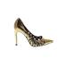 Jeffrey Campbell Ibiza Last Heels: Pumps Stilleto Feminine Gold Snake Print Shoes - Women's Size 8 - Pointed Toe