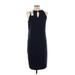 Bar III Casual Dress - Sheath: Blue Solid Dresses - New - Women's Size Large