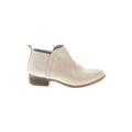 TOMS Ankle Boots: Slip-on Chunky Heel Casual Ivory Solid Shoes - Women's Size 6 1/2 - Round Toe