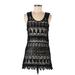 Forever 21 Casual Dress - A-Line Scoop Neck Sleeveless: Black Print Dresses - Women's Size Medium