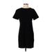 Eileen Fisher Casual Dress - Shift High Neck Short sleeves: Black Dresses - Women's Size Small Petite