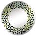 Design Art Green & Black Ferns Dynamic Contrast VI - Polka Dot Wall Mirror Circle, Crystal | 23.6 H x 23.6 W x 0.24 D in | Wayfair MIR71345-C24