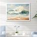 Design Art Muted Color Wave Horizon - Beach & Ocean Canvas Art Print Plastic in Blue/Green | 34 H x 44 W x 1.5 D in | Wayfair FDP109369-44-34-WH