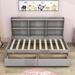 Red Barrel Studio® Bookcase Storage Bed Wood in Gray | 44 H x 64 W x 78 D in | Wayfair 0B9F874DE3214451B2C79DF7F3BBE508