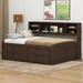 Red Barrel Studio® Sedalia Bookcase Storage Bed Wood in Brown | 43.3 H x 63.1 W x 77.8 D in | Wayfair 62078578AEDE419085960FA1B6A00085