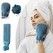 SDJMa 3 Pcs Exfoliating Shower Bath Gloves Back Scrubber Set - Exfoliating Body Scrubber Nylon Back Washer - Scrub Gloves Bath ball for Women Men Children Skin Pull Strap Washcloth (Blue)