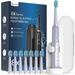 COULAX Adult sonic electric toothbrush with 8 heads - electric toothbrush with outer shell 5 modes and IPX7 men s ultrasonic electric toothbrush light purple