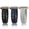 3 paquet Bande de silicone en dentelle Chaussures à trous Compatible avec Bracelet Apple Watch 38mm 40mm 41mm 42mm 44mm 45mm 49mm Homme Silicone Bracelet de remplacement pour iwatch Series Ultra 8 7