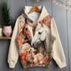 Fille 3D Floral Cheval Sweat à capuche Pullover manche longue 3D effet Printemps Automne Actif Mode Le style mignon Polyester Enfants 3-12 ans Capuche Extérieur Casual du quotidien Standard