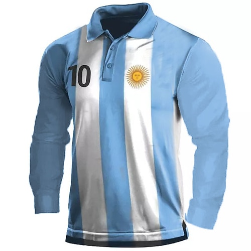 Homme Polos de Sport Chemise de golf manche longue Polos Chemises à Col Occasionnel Vêtements de sport Vêtements de vacances Impression 3D Boutons Rouge, Vert Blanche Rouge