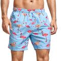 Homme Surf Boardshort short de bain Short de bain Short d'été Short de plage avec doublure en maille Taille elastique Imprimer Graphic Flamant Confort Respirable Court Casual du quotidien Plage Mode