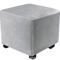 housse de pouf extensible housses de pouf carré de velours housse de tabouret de rangement pliable rectangulaire housse de banc protecteur de meubles housse souple avec fond élastique