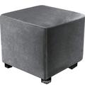 housse de pouf extensible housses de pouf carré de velours housse de tabouret de rangement pliable rectangulaire housse de banc protecteur de meubles housse souple avec fond élastique