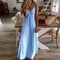 dégradé de couleur pour femme robe décontractée robe swing robe longue robe maxi bleu rose jaune sans manches dos nu printemps été col en v week-end chaud coupe régulière robe de vente de boom s m l