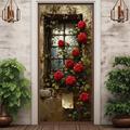 roses porte couvre décoration murale porte tapisserie porte rideau décoration toile de fond porte bannière amovible pour porte d'entrée intérieur extérieur maison chambre décoration ferme décor