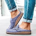 Femme Mules Grandes Tailles Chaussures pieds nus Extérieur du quotidien Couleur unie Eté Talon Plat Bout rond Décontractées Minimalisme Faux Cuir Mocassins Noir Violet Marron