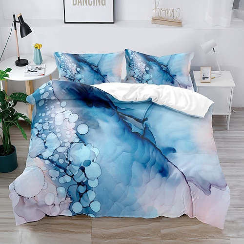 Literie 3d marbre imprimé imprimé housse de couette ensembles de literie housse de couette avec 1 housse de couette ou couvre-lit imprimé, 2 taies d