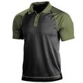 Homme POLO Tee Shirt Golf Plein Air Casual Col polo Classique Manche Courte Mode Décontractées Couleur unie Bouton devant Bouton bas Printemps été Standard Vert / Noir Noir Bleu Poudré Marron Vert