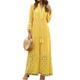 robe blanche Robe dentelle Robe casual Femme robe longue Dentelle Patchwork Plein Air Vacances Rendez-vous Bohême Vêtement de rue Col V manche longue Standard Jaune Rouge Bordeaux Bleu S M L XL 2XL