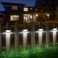 4pack lumières de clôture solaires lumières de terrasse solaires appliques murales solaires support mural à énergie solaire lampe de clôture étanche extérieure éclairage pour clôture terrasse patio