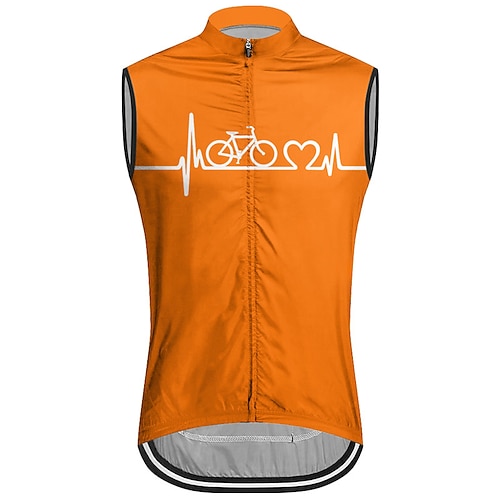 Homme Gilet de cyclisme Maillot de cyclisme Graphique Lettres Chiffres Drôle Sans manches Cyclisme Gilet / Veste Maillot Top avec 3 poches arrière VTT Vélo tout terrain Cyclisme sur route Séchage