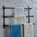 porte-serviettes mural, étagère de rangement de barre de serviette à 3 niveaux en acier inoxydable pour salle de bain 30cm ~ 70cm porte-serviettes porte-serviettes porte-serviettes (noir/chrome/doré