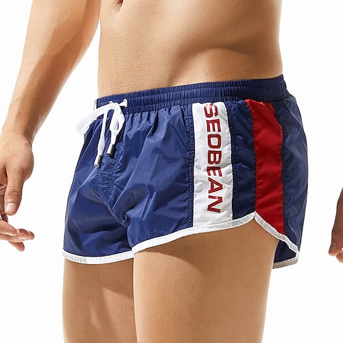 SEOBEAN Homme Shorts de bain Short de bain Patchwork Cordon de serrage doublure en maille avec poches Séchage Rapide Confortable Shorts de Surf maillot de bain Surf Plage Sports Nautiques Été